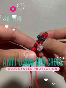 Anti Usog Red Cross Adjustable Bracelet w/ St. Benedict protection & Evil Eye pendant anti bad spirit For Baby(Blessed)