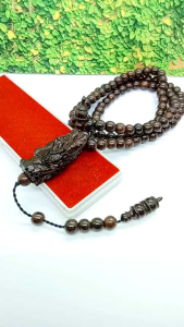 Tasbih kayu galih asem kepala ukir naga R169