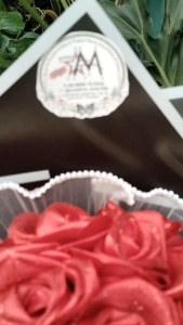 Buket Bunga Satin Glitter Big Size 5cm 24-26 Tangkai