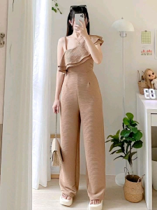 FARAH JUMPSUIT/NEW/FREESIZE(small- semilarge)/fabric (bark crepe)