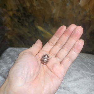 Aged Tibetan "Huya" Da Luo Dzi pendant with "natural eyes" full of red spots (with certificate free necklace cord) 西藏老矿满红朱砂天然眼虎牙达洛天珠(带证书送项链绳)