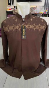 Arfathan Baju Koko Pria Lengan Panjang Motif Bordir Dewasa Terbaru ARF-126
