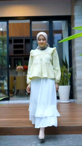 Harga Spesial - LAUREE BLOUSE by Nadheera Luxury atasan wanita lengan panjang cotton popplin premium