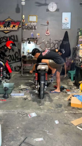 knalpot fiz r force one bulat model slip on suara prepet pedas