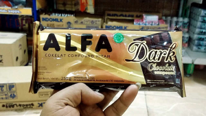 Coklat ALFA DARK 250g / DARK chocolate Compoud /Coklat Batang
