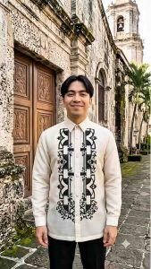 【 PREMIUM 】Modern Barong Tagalog Piña Jusilyn Long Sleeves Embroidery