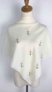 ZHARA Bawal Sulam B45 Cotton Voile - Tudung Bawal Sulam Bidang 45 Bunga Ros Embroidery IMANI SCARF