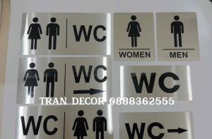 Biển chỉ dẫn vệ sinh chỉ dẫn WC bằng inox 304 cao cấp sang trọng