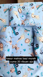 Kasur Matras Bayi 1 Set Lengkap Bantal Anti Peyang dan Guling Free Tas Mika / Karakter Uniseks