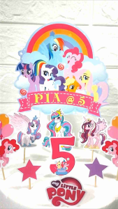 Unicorn Little Pony Cake Topper (High-quality Personalize Ready-to-use)