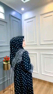 Gamis motif set hijab Terbaru 2024 Mewah Bahan rayon adem lembut viral