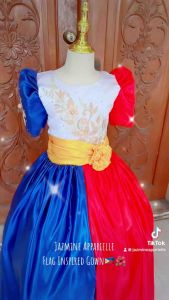 FILIPINIANA BALLGOWN FOR KIDS | PH FLAG INSPIRED | LINGGO NG WIKA | UN COSTUME |