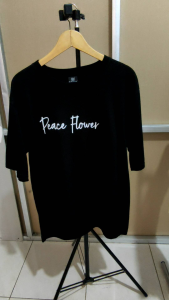 Kaos Oversized Tshirt P34c3 Flow3r Gambar Depan Belakang/Kaos Oversize Wanita/Pria T-shirt
