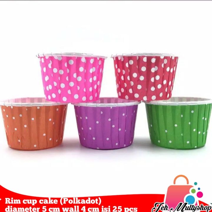Rim cup cake Polkadot diameter 5 cm wall 4 cm / Paper cup cake Muffin ...