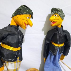 Wayang Golek Kayu Petruk Ukuran Kecil Tinggi 35 cm Kepala Bisa Ngangguk dan Tengok Kanan Kiri / 1pcs