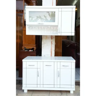 Lemari Dapur Gantung Atas Bawah Set Kitchen Set Kayu Bloktik /trinityjayafurniture