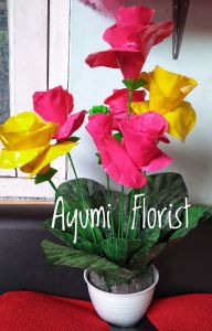 Bunga hias dari plastik kresek handmade
