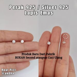 Anting Toge Perak 925 Lapis Emas Putih Awet Anti Karat Ada Surat  Anting Bayi Baby Anak Balita