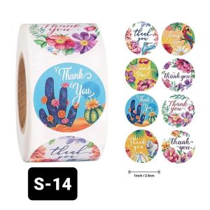 500pcs/1roll Thank You Sticker Label