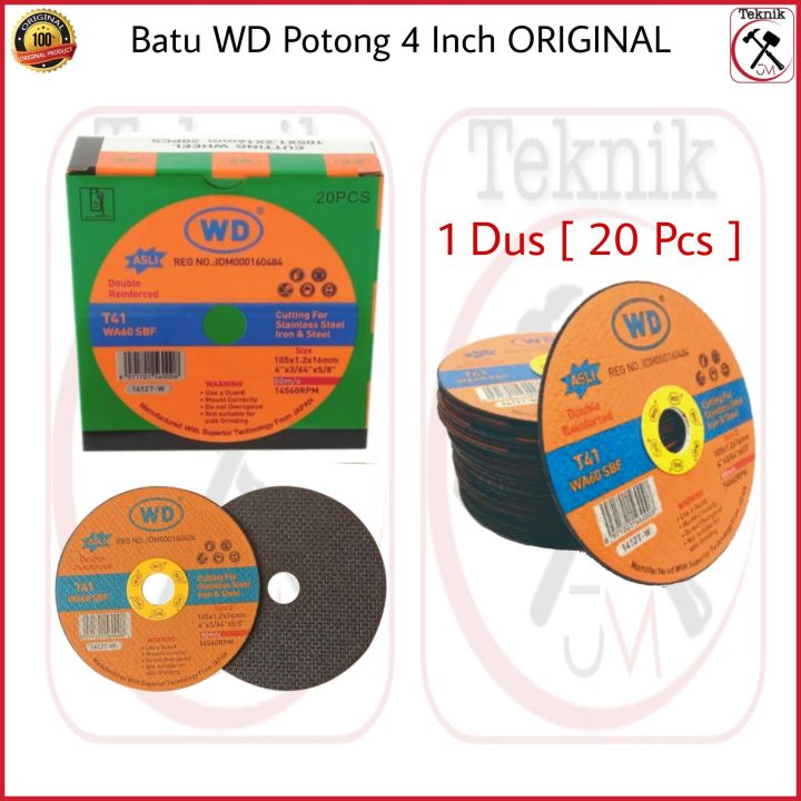 Mata Batu Potong WD 1 Dus [ 20 Pcs ] 4 Inch Orginal - Mata Gerinda ...
