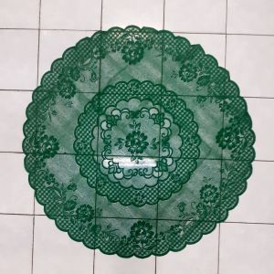 Alas tatakan meja -makan bulat TAPLAK MEJA MAKAN BUNDAR/BULAT 4 KURSI 1064 HIJAU diameter 150cm