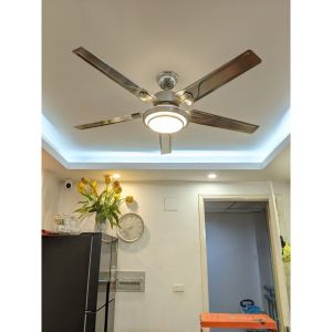 {BH 5 năm Động cơ DC 6 cấp độ} Quạt trần đèn cánh hợp kim nhôm đèn led 3 ánh sáng chế độ đảo chiều hút ẩm điều khiển từ xa GRE99