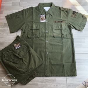 Bộ quần áo thô nhiều túi nam trung niên chất kaki đẹp mềm mát ẢNH THẬT