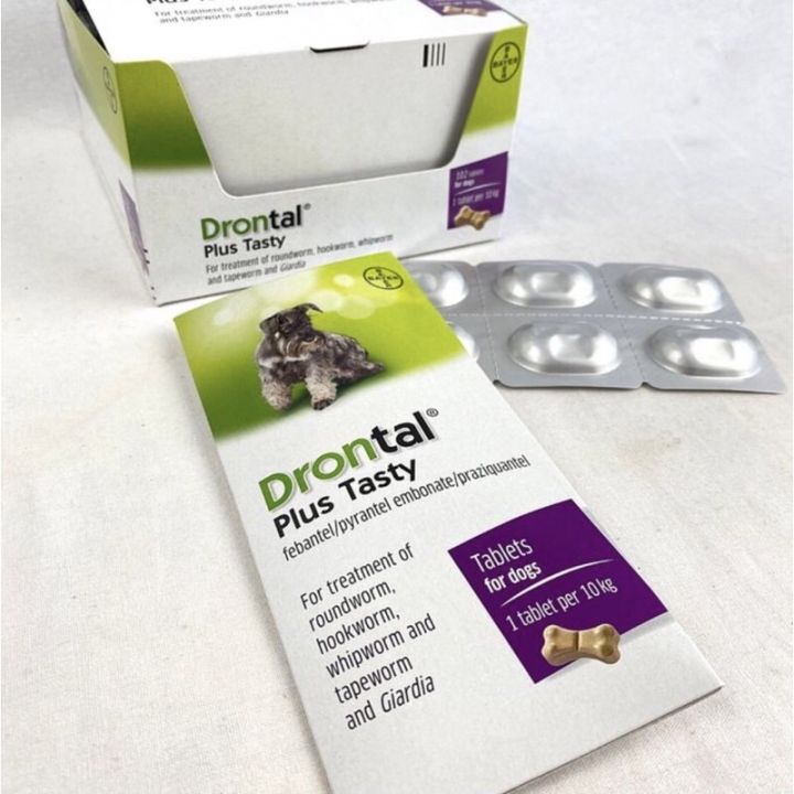 Drontal plus tasty dog obat cacing anjing per tablet anjing