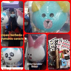 ini Stiker untuk produksi gulali Arumanis Karakter Beruang caracter cotton candy