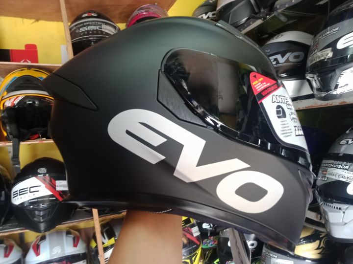 Evo Helmet Dual Visor GSX-3000 Mono Color Matte Black Helmet Xl