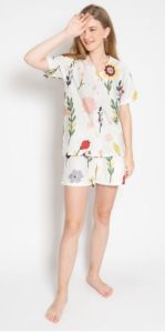 Japanese cotton Marlow pyjamas set (short sleeve +shirt pant)