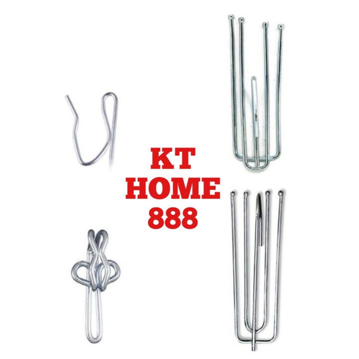 4 Prong Pinch Pleat Curtain Hooks 3 Short Neck