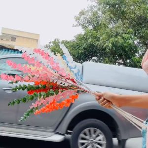 cành giả .CÀNH LÁ TÁO 5 NHÁNH.CÀNH DÀI 90CM dùng trang trí nhà cửa
