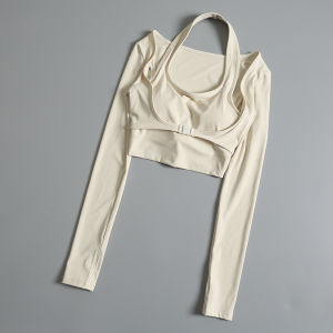 Professional High-Feel Padded Yoga Shirt for Spring Autumn Long Sleeve