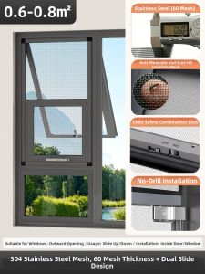 SONGYU | Customizable Slide Three-Segment Outside Opening Mosquito Net Window