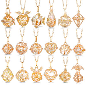 Mexico Chime High Quality Caller Zircon Necklace Essential Oil Diffuser Lockets Music Ball Cage Pregnant Woman Pendant Jewelry