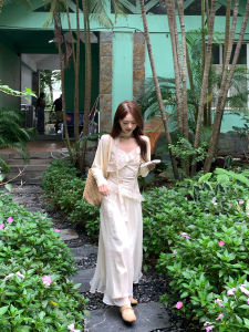 Tea Party Style Small Fit Irregular Hem Embroidered Cami Dress Set