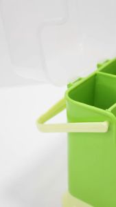 Tempat Sendok Garpu Tertutup Plastik Segi Hijau Golden Sunkist TSS-1027