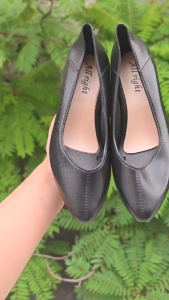 Womens Fashion Black Shoes Rubber Non-Slip Student Black Shoes Slip-on Fashion Black Shoes for Outdoor Wear Womens Work Black Shoes 090523