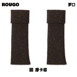 Rougo Womens Wool Knitted Sock Covers Thick Winter Warm Shark Pants Snow Boots Matching Cumbersome Knitwear Home Comfort Stockings