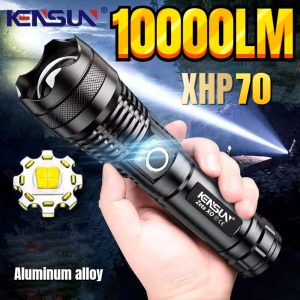 High Power XHP70 LED Flashlight Type-c Rechargeable Aluminium Alloy Torch Zoom Hand Lantern For Camping Outdoor Emergency