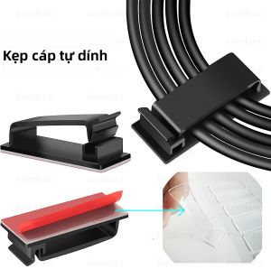 Kẹp Quản Lý Dây Cáp Tự Dính Bằng Acrylic Giá Đỡ Dây Dụng Cụ Sắp Xếp Dây Cho TV PC Ethernet Để Bàn Dưới Bàn Nhà Văn Phòng