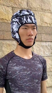 Adjustable Goalkeeper Helmet Sports Football Soccer Rugby Goalie Helmet Head Guard Hat Head Protector..