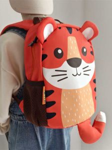 Cute Tiger Anti-Lost Backpack Nursery School Bag for Boys And Girls Double Shoulder Bag Ideal for Childrens Outdoor Activities