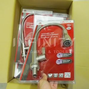 HAFELE ก๊อกซิงค์เดี่ยวติดผนัง ปรับสายน้ำได้ 2 ระดับ วัสดุผลิตจากสเตนเลส เกรด 304 รหัส 495.50.280 495.50.281