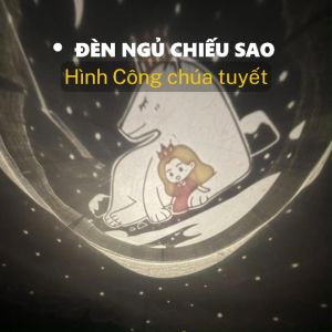 Đèn ngủ chiếu sao Saby hình CÔNG CHÚA TUYẾT phát nhạc loa bluetooth đèn chiếu trần 3D pin sạc xoay 360 độ BH 12 tháng