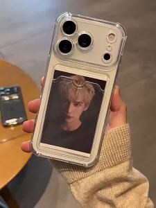 TAOYUNXI | Ốp Lưng Silicon Trong Suốt Chống Sốc Cho iPhone Có Khe Đựng Thẻ Tương Thích Với Nhiều Mẫu Máy Chống Va Đập Chống Bụi Mềm Mại