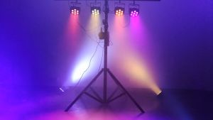 SHEHDS LED RGBWA+UV 7x18W Par Light Flat Lighting for Church Wedding Small Stage Concert Theater