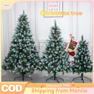 Festive 4-8ft Pre-Lit Look White & Green Pine Christmas Tree Strong Metal Stand Realistic PVC Needles Foldable Design