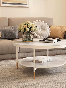 Round Glass Coffee Table Modern Living Room Table Light Luxury Simple Tea Table Tempered coffee table